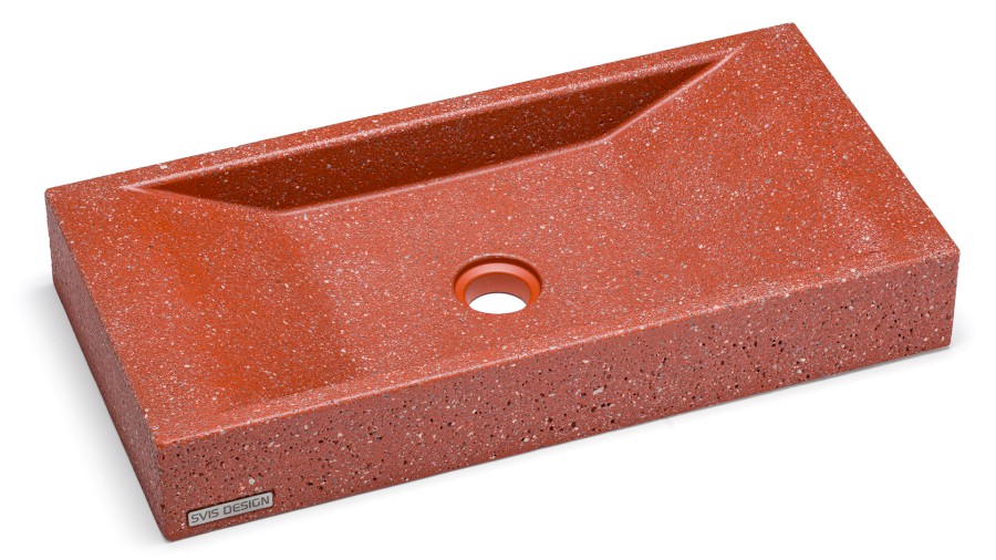 12499-umyvadlo_sirius_hardcore_terracotta_01 Umyvadlo 60 cm SIRIUS HARDCORE - cihlově červená, bez dekoru, lak mat