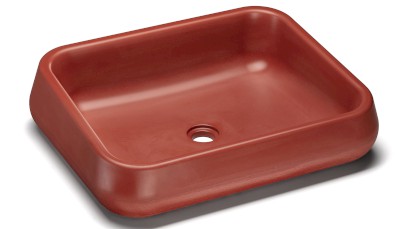 Umyvadlo 60 cm PERSEUS BASIC - cihlově červená, bez dekoru, lak mat