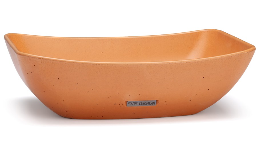 15189-umyvadlo_virgo_basic_ocher_01 Umyvadlo 50 cm VIRGO BASIC - okrová, bez dekoru, lak mat