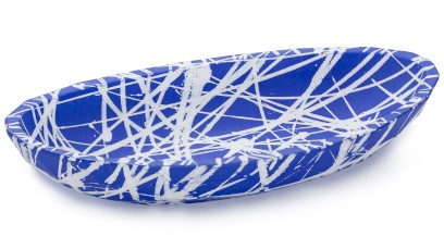 Miska 19 cm DIAMOND BASIC - PUNK modrá a bílá, lak mat