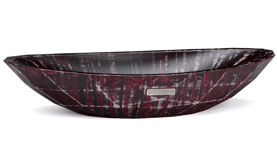 Umyvadlo 60 cm DIAMOND BASIC - BLACKSMITH, černá a červená, lak mat