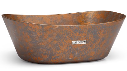 Umyvadlo 50 cm LIBRA BASIC - SMOKED METAL měděná a šedá, lak polomatný